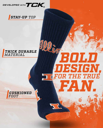 TCK socks Illinois Fighting Illini Mayhem Crew Socks (Made in USA)