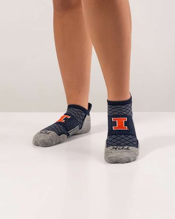Illinois Fighting Illini No Show Tour Socks - Made in USA