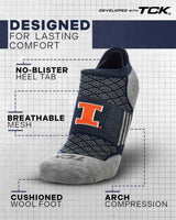 Illinois Fighting Illini No Show Tour Socks - Made in USA