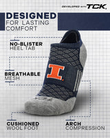 TCK socks Illinois Fighting Illini No Show Tour Socks - Made in USA