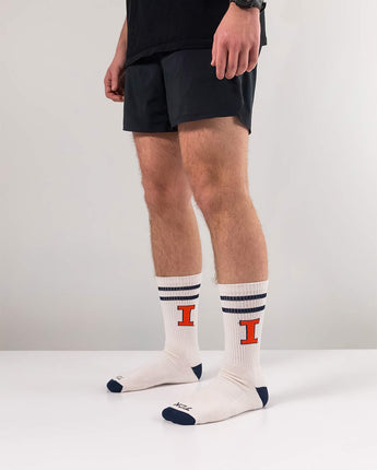 TCK socks Illinois Fighting Illini | Vintage | NCAA Mens and Womens Soft Cotton Sock