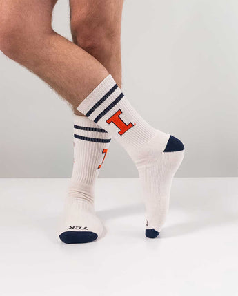 TCK socks Illinois Fighting Illini | Vintage | NCAA Mens and Womens Soft Cotton Sock