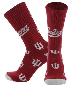 Indiana Hoosiers Mayhem Crew Socks (Made in USA)