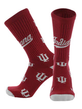 TCK socks Indiana Crimson/White / Large Indiana Hoosiers Mayhem Crew Socks (Made in USA)