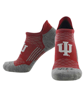 TCK socks Indiana Hoosiers / Large Indiana Hoosiers Tour No Show Tab Socks - Made in USA