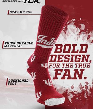 TCK socks Indiana Hoosiers Mayhem Crew Socks (Made in USA)