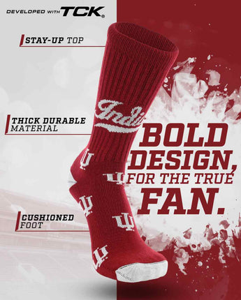 TCK socks Indiana Hoosiers Mayhem Crew Socks (Made in USA)