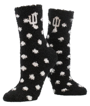 TCK socks Indiana Hoosiers / Medium NCAA College Fuzzy Socks For Women & Men, Warm and Cozy Socks Womens Licensed Sock (Indiana Hoosiers)