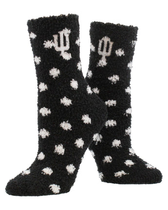 TCK socks Indiana Hoosiers / Medium NCAA College Fuzzy Socks For Women & Men, Warm and Cozy Socks Womens Licensed Sock (Indiana Hoosiers)