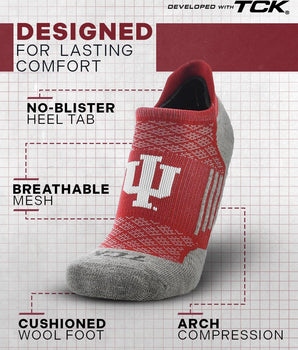 TCK socks Indiana Hoosiers No Show Tour Socks