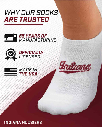 TCK socks Indiana Hoosiers / One Size TCK Indiana Hoosiers No Show Liner Socks (3-Pack)