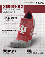 TCK socks Indiana Hoosiers Tour No Show Tab Socks - Made in USA