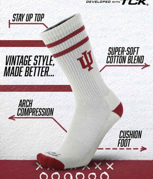TCK socks Indiana Hoosiers | Vintage | NCAA Mens and Womens Soft Cotton Sock