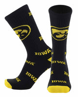 TCK socks Iowa Gold/Black / Large Iowa Hawkeyes Mayhem Crew Socks (Made in USA)