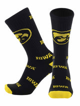 TCK socks Iowa Gold/Black / Large Iowa Hawkeyes Mayhem Crew Socks (Made in USA)
