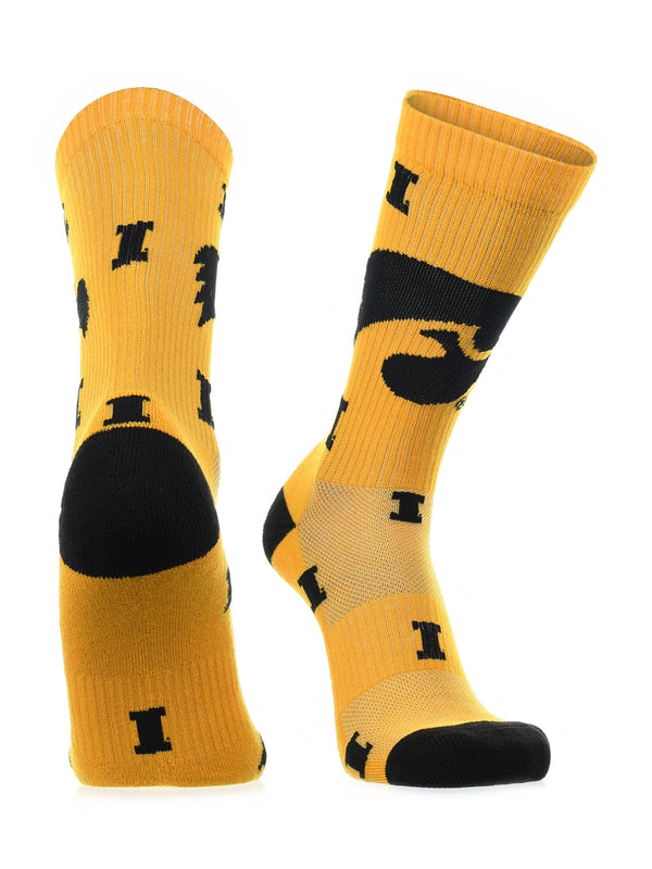 TCK socks Iowa Gold/Black / Large Iowa Hawkeyes Socks Crew Length Sock Mayhem