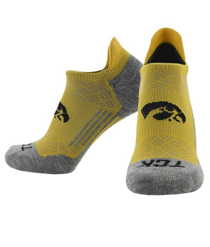 TCK socks Iowa Hawkeyes / Large Iowa Hawkeyes Tour No Show Tab Socks - Made in USA