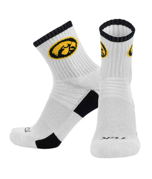 TCK socks Iowa Hawkeyes / Large TCK Iowa Hawkeyes Quarter Socks - Made in USA