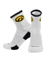 TCK socks Iowa Hawkeyes / Large TCK Iowa Hawkeyes Quarter Socks - Made in USA