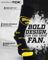 TCK socks Iowa Hawkeyes Mayhem Crew Socks (Made in USA)