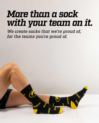 TCK socks Iowa Hawkeyes Mayhem Crew Socks (Made in USA)