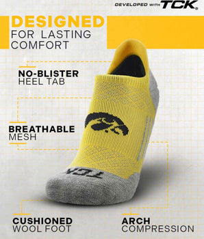 TCK socks Iowa Hawkeyes Tour No Show Tab Socks - Made in USA