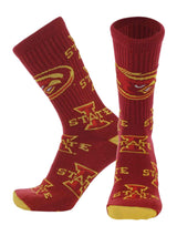TCK socks Iowa State Cardinal/Gold / Large Iowa State Cyclones Mayhem Crew Socks (Made in USA)
