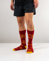TCK socks Iowa State Cardinal/Gold / Large Iowa State Cyclones Mayhem Crew Socks (Made in USA)