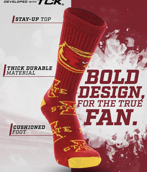 Iowa State Cyclones Mayhem Crew Socks (Made in USA)