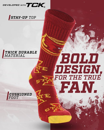 Iowa State Cyclones Mayhem Crew Socks (Made in USA)