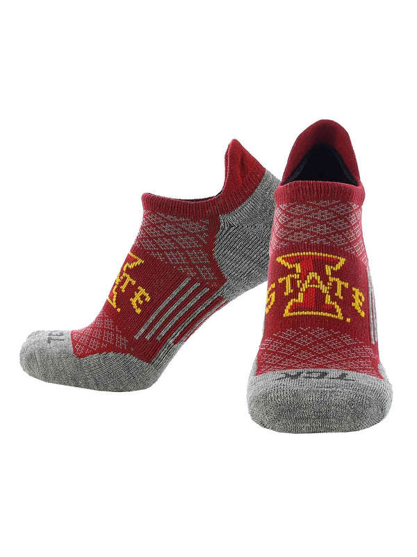 TCK socks Iowa State Cyclones / Large Iowa State Cyclones No Show Socks with Tab - Performance Socks That Say Hidden