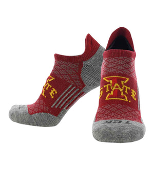 TCK socks Iowa State Cyclones / Large Iowa State Cyclones Tour No Show Tab Socks - Made in USA