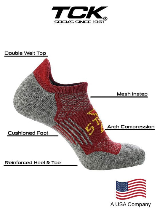 TCK socks Iowa State Cyclones No Show Socks with Tab - Performance Socks That Say Hidden