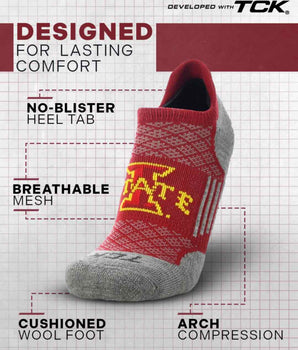 TCK socks Iowa State Cyclones Tour No Show Tab Socks - Made in USA