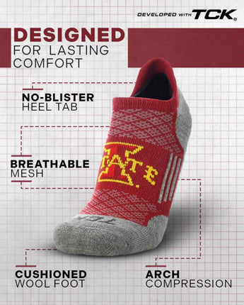TCK socks Iowa State Cyclones Tour No Show Tab Socks - Made in USA