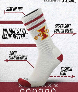 TCK socks Iowa State Cyclones | Vintage | NCAA Mens and Womens Soft Cotton Sock