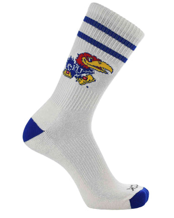 NCAA Vintage College Striped Socks - Kansas Jayhawks (Large)
