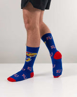 TCK socks Kansas Jayhawks Mayhem Crew Socks (Made in USA)