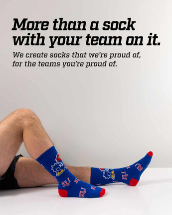 TCK socks Kansas Jayhawks Mayhem Crew Socks (Made in USA)