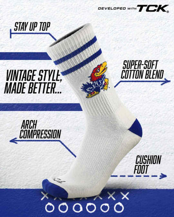 Kansas Jayhawks | Vintage | NCAA Mens and Womens Soft Cotton Sock