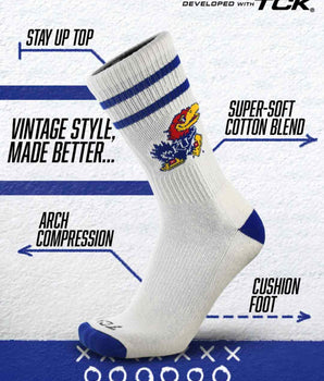 TCK socks Kansas Jayhawks | Vintage | NCAA Mens and Womens Soft Cotton Sock