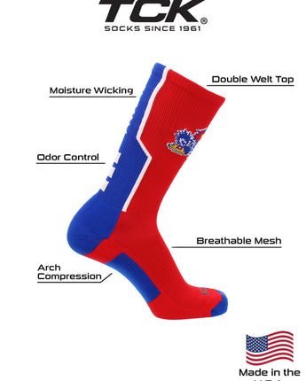 TCK socks Kansas Rock Chalk Jayhawks Socks Perimeter Crew