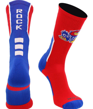 TCK socks Kansas Scarlet/Royal White / Large Kansas Rock Chalk Jayhawks Socks Perimeter Crew