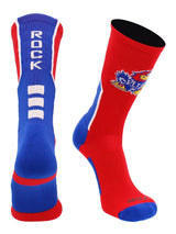 TCK socks Kansas Scarlet/Royal White / Large Kansas Rock Chalk Jayhawks Socks Perimeter Crew