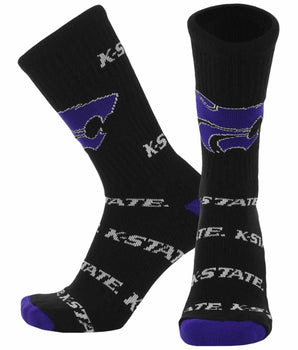 Kansas State Wildcats Mayhem Crew Socks (Made in USA)