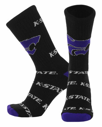 TCK socks Kansas State Black/Purple / Large Kansas State Wildcats Mayhem Crew Socks (Made in USA)