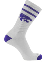 NCAA Vintage College Striped Socks - Kansas State Wildcats (Large)