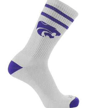 NCAA Vintage College Striped Socks - Kansas State Wildcats (Large)