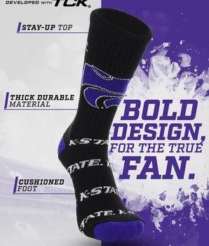 Kansas State Wildcats Mayhem Crew Socks (Made in USA)