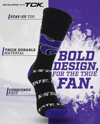 Kansas State Wildcats Mayhem Crew Socks (Made in USA)